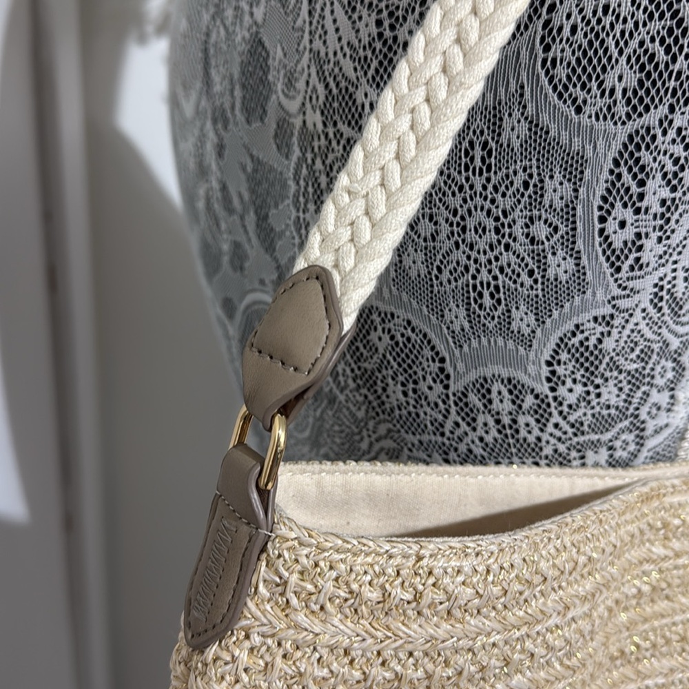 Woven Straw Hobo Bag – Natural - Picture 3 of 10